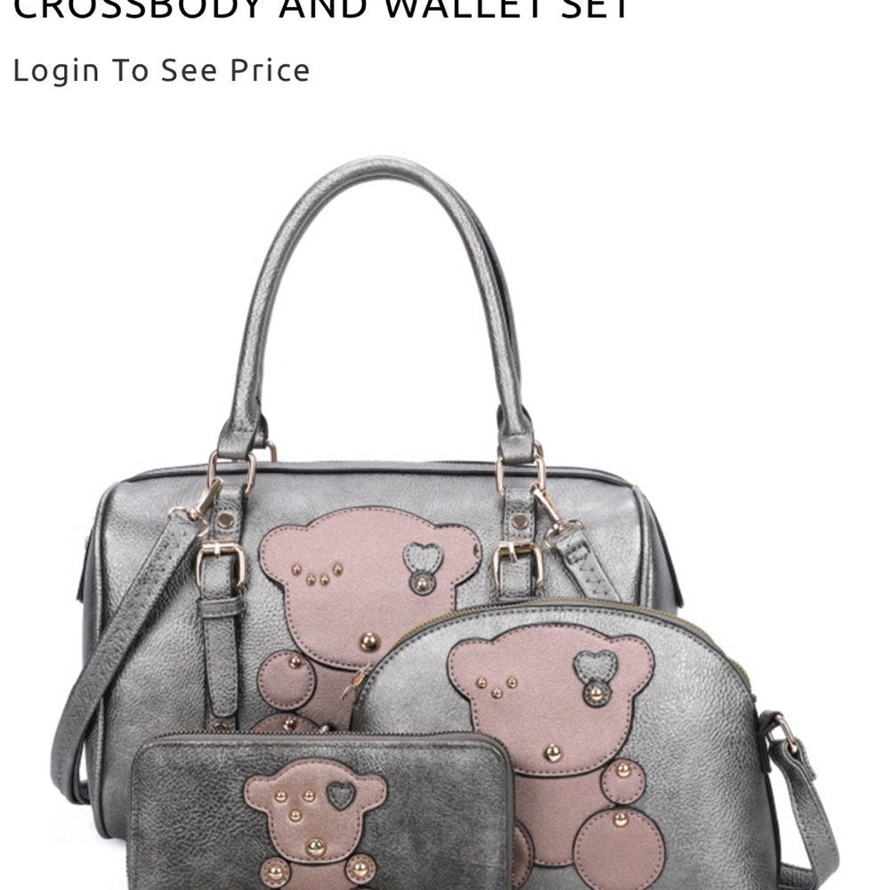 Chic Gray and Pink Crossbody Bags with Playful Animal Prints